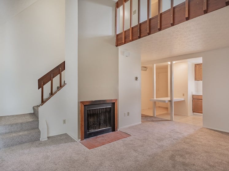 Vaulted Ceilings and Fireplaces at Woodland Pointe Apartments and Townhomes, Integrity Realty, Kent